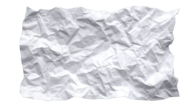Crumpled sheet of white paper