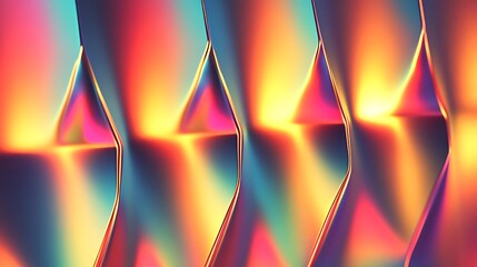 Abstract iridescent shapes with vibrant colors creating a dynamic and modern background design element