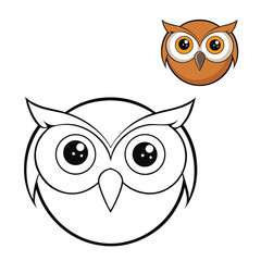 Fototapeta premium An owl-eye coloring page featuring big, round, detailed eyes with bold outlines, perfect for kids and adults to add creative colors and bring the wise bird to life. 
