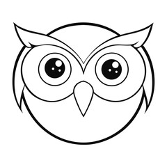 An owl-eye coloring page featuring big, round, detailed eyes with bold outlines, perfect for kids and adults to add creative colors and bring the wise bird to life.
