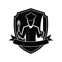 Chef with spoon and knife