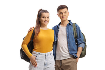Fototapeta premium Teenagers posing in embrace