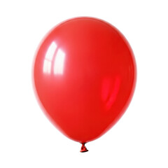 Single Shiny Red Balloon Isolated On Transparent Background