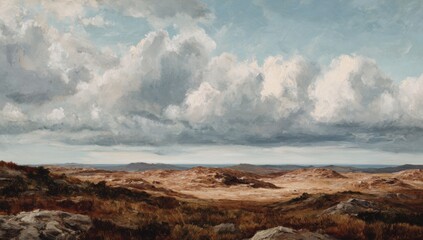 Obraz premium Panoramic landscape painting