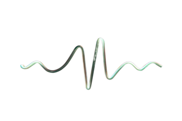 Silver metallic wavy line graphic on black background