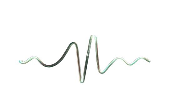 Silver metallic wavy line graphic on black background