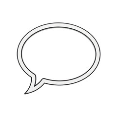 Fototapeta premium White Outline Speech Bubble Icon On Transparent Background