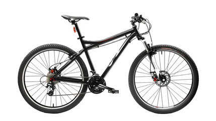 Fototapeta premium Black mountain bike isolated on a clean black background
