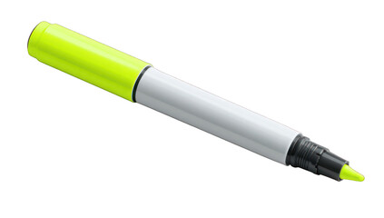 Bright yellow highlighter pen