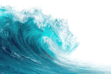 Powerful turquoise wave cresting