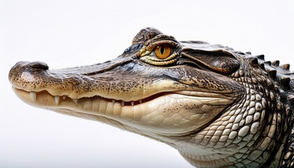 Fototapeta premium close up of alligator head isolated on white