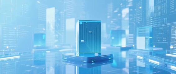 Abstract blue technology background in a medical research laboratory - Powered by Adobe