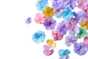 Obraz premium Colorful flower petals scattered on black background (1)