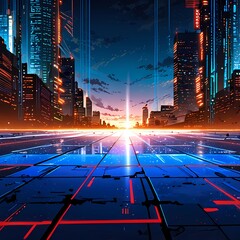 Digital abstract background concept, futuristic neon sci-fi, futuristic cyberpunk, AI