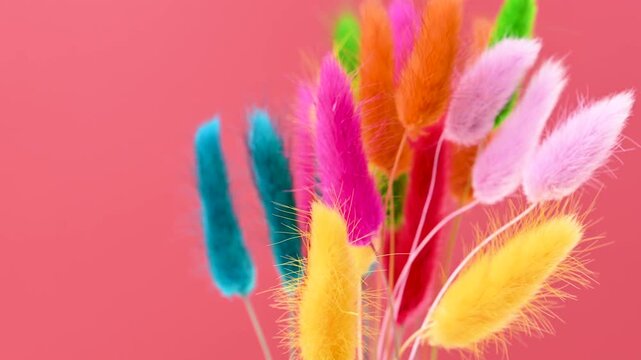 Brightly colored Lagurus Ovatus