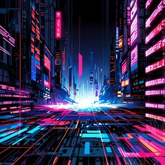 Digital abstract background concept, futuristic neon sci-fi, futuristic cyberpunk, AI