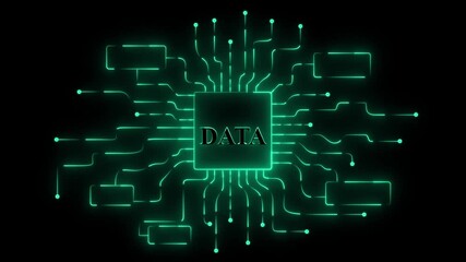 Glowing neon DATA-businessman working with virtual reality at office. AI Agents, Headlines Fast Scree international communication network concept . Doctors and scientists studying cure for viruses. - Powered by Adobe