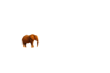 Pixelated elephant graphic on black background