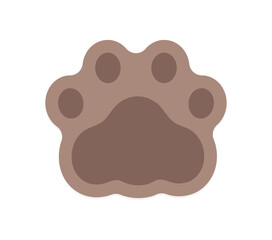 茶色い猫の手のシールのイラスト素材 - シンプルでかわいい肉球のステッカー風装飾アイコン