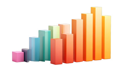 Colorful, rising bar graph