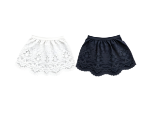 White and Black Lace Skirts Fashion Apparel and Clothing