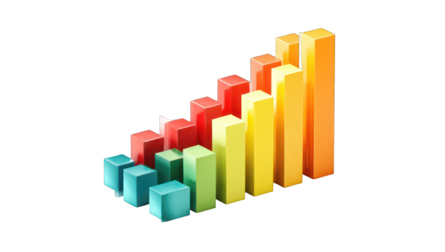 Colorful 3D bar graph ascending (2)