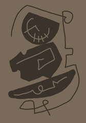 Minimal abstract image for printing. Picture for modern interiors. The picture is painted by hand on a tablet. © neurostructure