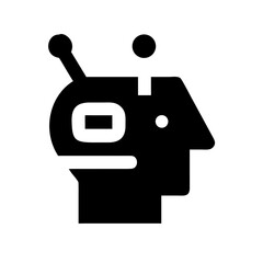 Obraz premium Vector art of robot head icon, representing artificial intelligence
