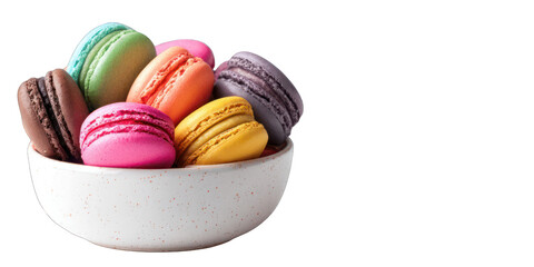 Obraz premium Colorful macarons in a white bowl