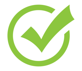 Light green check mark icon inside circle PNG with transparent background, clean UI symbol for checklist success, form approval, and task validation
