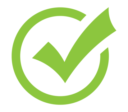Light green check mark icon inside circle PNG with transparent background, clean UI symbol for checklist success, form approval, and task validation