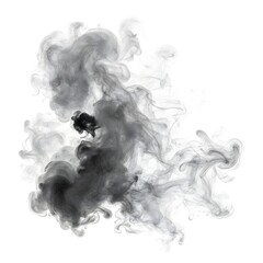 Fototapeta premium Abstract black smoke cloud effect on white background for design and decoration use