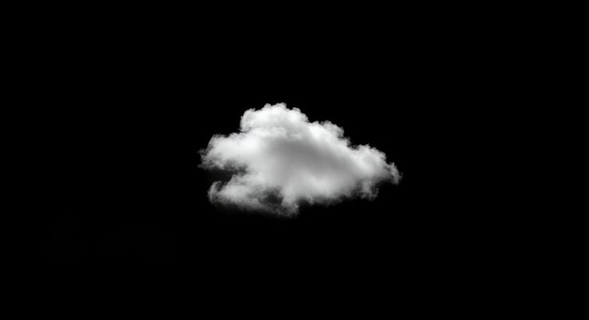 White cloud against black background