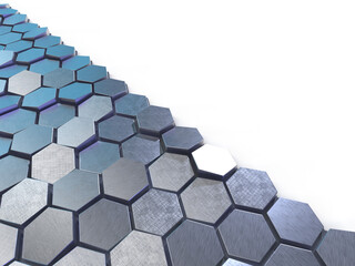 凸凹した六角形のパネルの3Dイラストレーション	