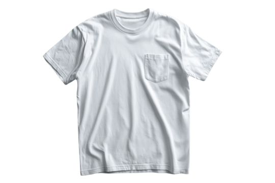Plain white t-shirt with a chest pocket