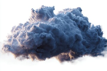 Isolated cumulonimbus thunderstorm cloud, white background, easy cutout for editors, dramatic atmospheric element for sky replacement and weather effect manipulation