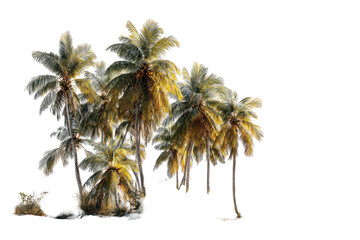 Obraz premium Tropical palm trees cluster near water