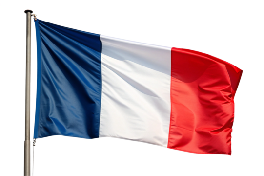 Flag of France isolated on white background - Powered by Adobe