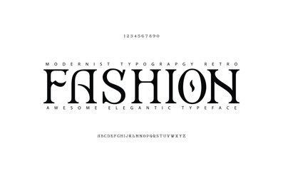 Fashion Beauty Font Uppercase Lowercase And Number. Classic Lettering Minimal Fashion Designs. Typography modern serif fonts regular decorative vintage concept. vector illustration
