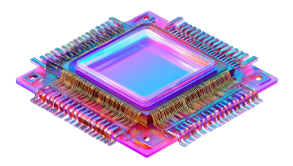 Colorful computer chip