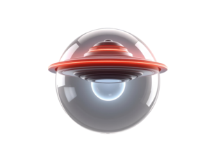 Futuristic 3D UFO Illustration with Transparent Background