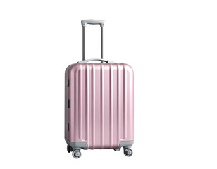 Pink Rolling Suitcase with Handle Extended