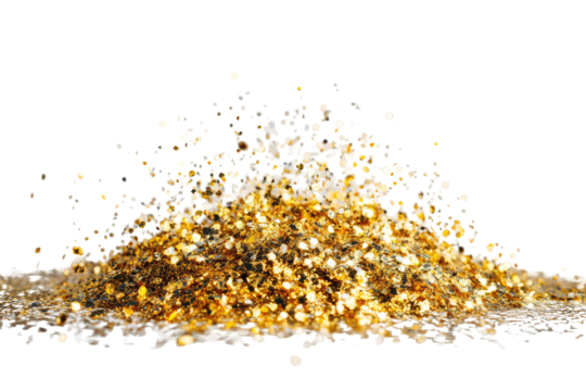 Sparkling gold explosion on a dark background