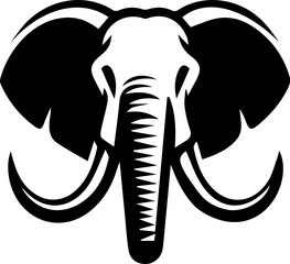 Minimalist Elephant Silhouette Icon – Vector Illustration