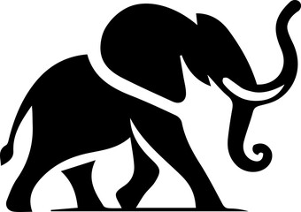 Minimalist Elephant Silhouette Icon – Vector Illustration