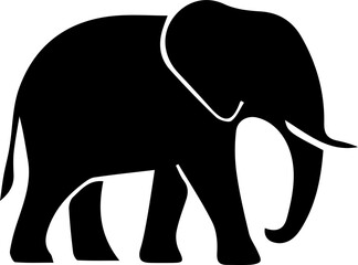 Minimalist Elephant Silhouette Icon – Vector Illustration
