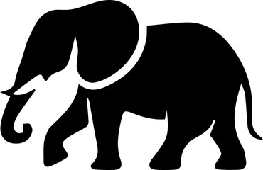 Minimalist Elephant Silhouette Icon – Vector Illustration