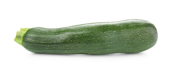 One fresh ripe zucchini isolated on white