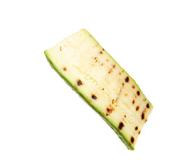 Delicious grilled courgette slice isolated on white