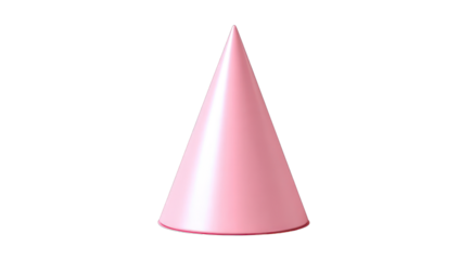 Solid pink cone against black background
